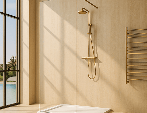 Installation d'une paroi de douche à l'italienne
